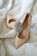 Women's wedding shoes for the bride. shoes for a holiday