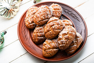 New Year pastry, gingerbread cones.