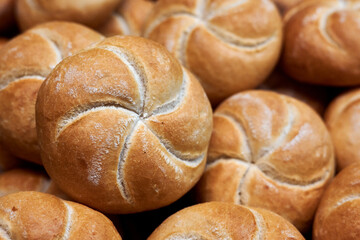 A closeup shot of a stack of fresh homemade buns