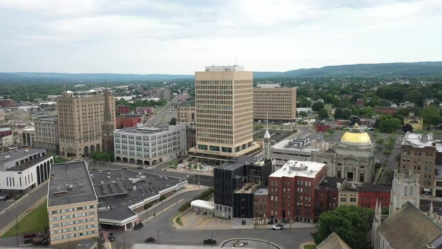 Utica, New York with drone video pulling out.
