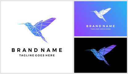Geometric hummingbird logo design vector template © nurazizahku94