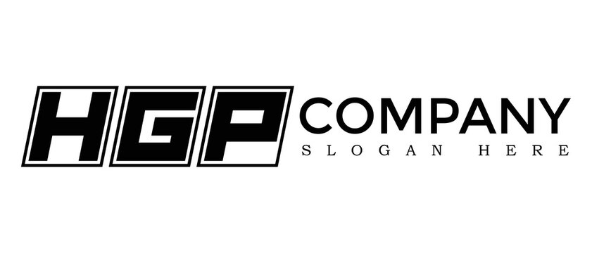 HGP three Letter Rounded rectangle boxes shape element symbol digital initial technology Media business logo design, Vector Template