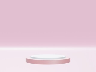 Modern background with pink pedestal . 3d rendering background makes modern pedestal. cosmetic product display stand 3D Studio Podium Stage Show