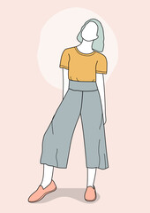 woman illustration. Hand drawn style vector design illustrations.