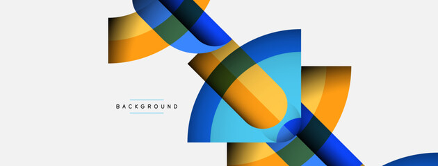 Geometric abstract background. Round shapes, circles, lines composition for wallpaper banner background or landing page