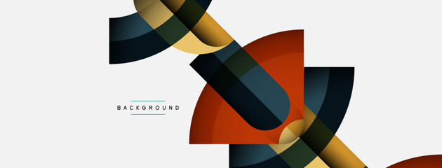 Geometric abstract background. Round shapes, circles, lines composition for wallpaper banner background or landing page