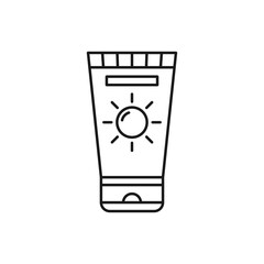 Sun Cream line art summer holidays icon design template vector illustration