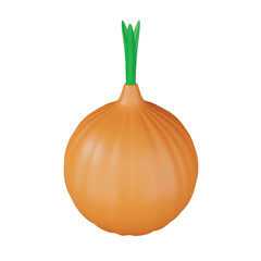 Onion 3d rendering isometric icon.