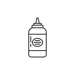 Sauce Bottle line art foods and beverages icon design template vector illustration