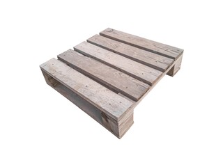 Wooden pallet isolated on white. Realistic faded.