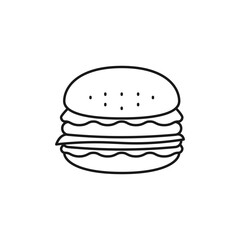 Hamburger line art foods and beverages icon design template vector illustration