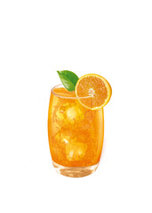 orange, jus, glaçon, fraîcheur, juteuse, sain, cocktail, sucré, régime, végétarien, organique, boisson, frais, été, fruit