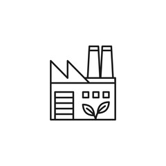 Green Factory line art ecology icon design template vector illustration