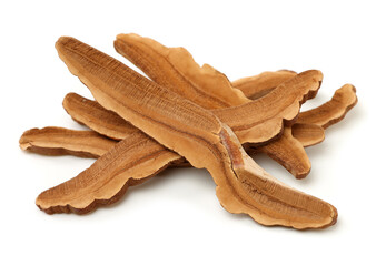 Superfood Reishi (Ganoderma Lucidum) isolated on white background
