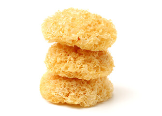 Tremella fuciformis on white background 