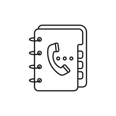 Phone Book line art contact us icon design template vector illustration