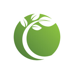 Logos of green leaf ecology nature element vector