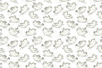 Background with little birds flying. Background made with vector illustrations of little birds flying.