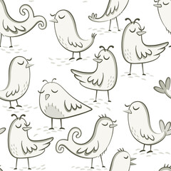 Seamless pattern with little birds. Seamless pattern made with vector illustrations of little birds.