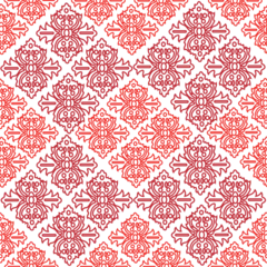 Zelfklevend Fotobehang Red spectacular pattern on a transparent background for wallpaper, bed linen. Muslim ornaments. © НАТАЛЬЯ 