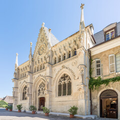 View at the Chapel of Hautecombe Abbey, former Cistercian monastery near Bourget Lake in Savoy,...
