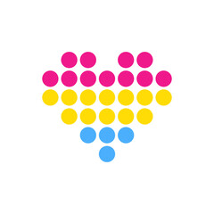 Symbol heart with pansexuality flag lgbt pride
