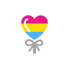 Symbol balloon with pansexuality flag lgbt pride
