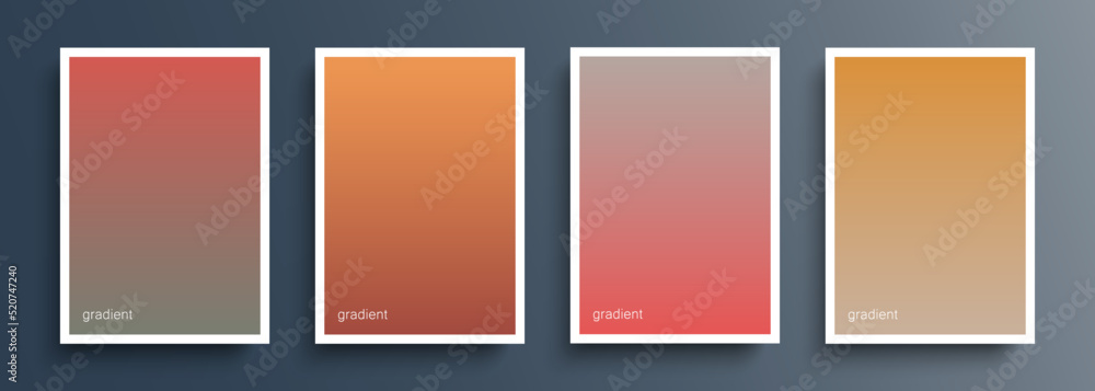 Aufkleber set of autumn color backgrounds with soft color gradient for your fall season creative graphic desig