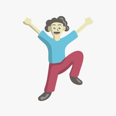 Fototapeta premium Illustration vector graphic of happy man or kid 