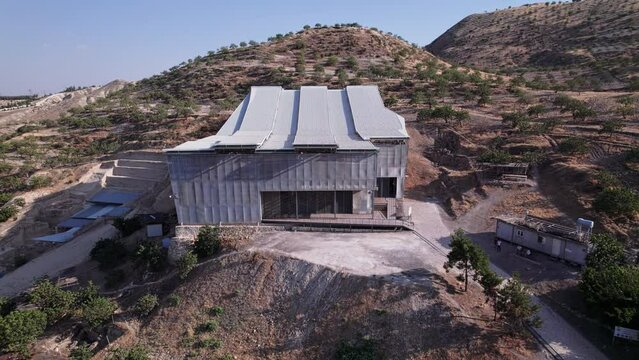 Aerial view Zeugma archeological excavation site. Belkis, Gaziantep province, Turkiye