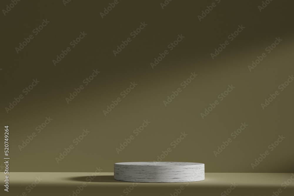 Poster product showcase with podium on 3d rendering