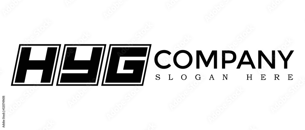 Aufkleber hyg three letter rounded rectangle boxes shape element symbol digital initial technology media busin