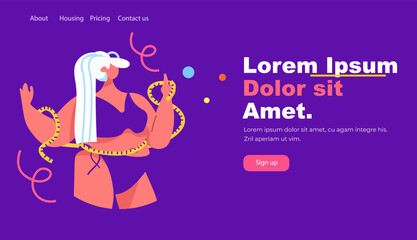 fat obese woman measuring her waistline overweight girl using tape measure weight loss concept