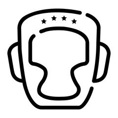 boxing helment line icon