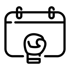 boxing schedule line icon
