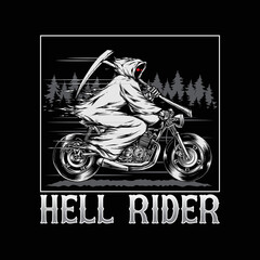 reaper riding bike vector illustration
