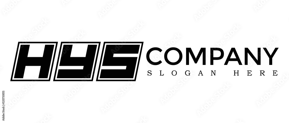 Poster hys three letter rounded rectangle boxes shape element symbol digital initial technology media busin