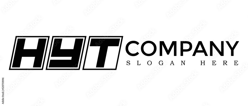 Aufkleber hyt three letter rounded rectangle boxes shape element symbol digital initial technology media busin