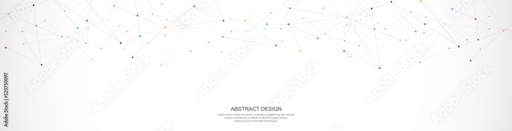 Poster abstract background and geometric pattern with connecting the dots and lines for banner design or he