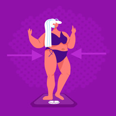 fat obese woman measuring her waistline overweight girl using tape measure weight loss concept