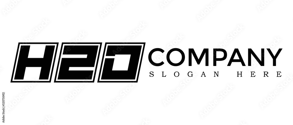 Poster hzd three letter rounded rectangle boxes shape element symbol digital initial technology media busin