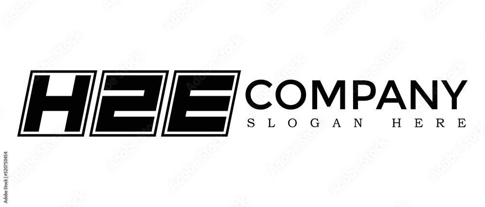 Poster hze three letter rounded rectangle boxes shape element symbol digital initial technology media busin