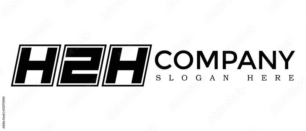 Poster hzh three letter rounded rectangle boxes shape element symbol digital initial technology media busin