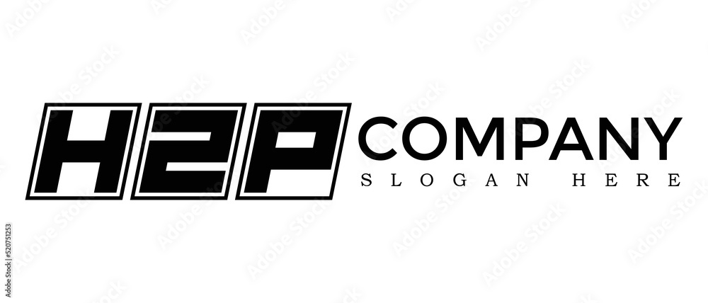 Poster hzp three letter rounded rectangle boxes shape element symbol digital initial technology media busin