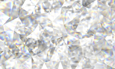 3D illustration kristal kırılma arka plan,abstract crystal background, iridescent texture, macro panorama, faceted gem, wide panoramic polygonal wallpaper - obrazy, fototapety, plakaty