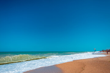 The beautiful sea of Numana in Conero after a big storm, Ancona province, Marche region.