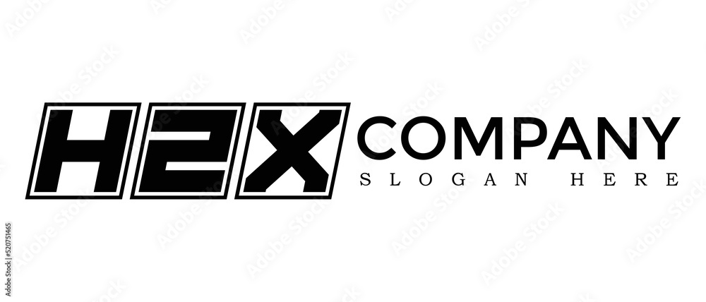 Aufkleber hzx three letter rounded rectangle boxes shape element symbol digital initial technology media busin