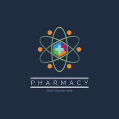 hospital pharmacy cross modern logo template design for brand or company and other