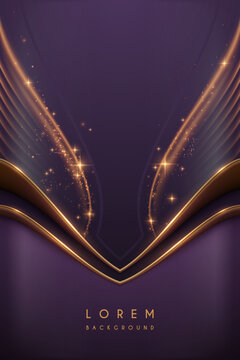 Abstract violet and gold luxury background