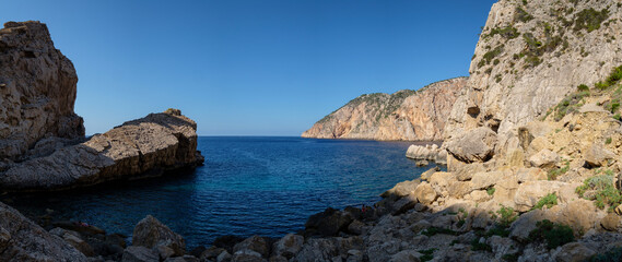 Fototapeta na wymiar S`Aguila y punta de sa Creu, municipio de San Juan de Labritja, Ibiza, balearic islands, Spain